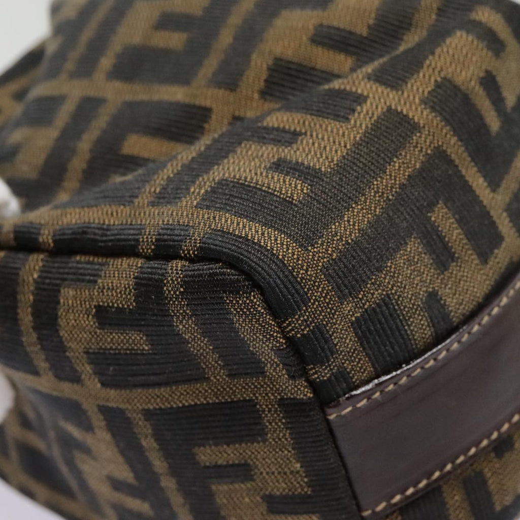 FENDI Zucca Canvas Pouch Brown Black goldki4972