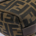 FENDI Zucca Canvas Pouch Brown Black goldki4972