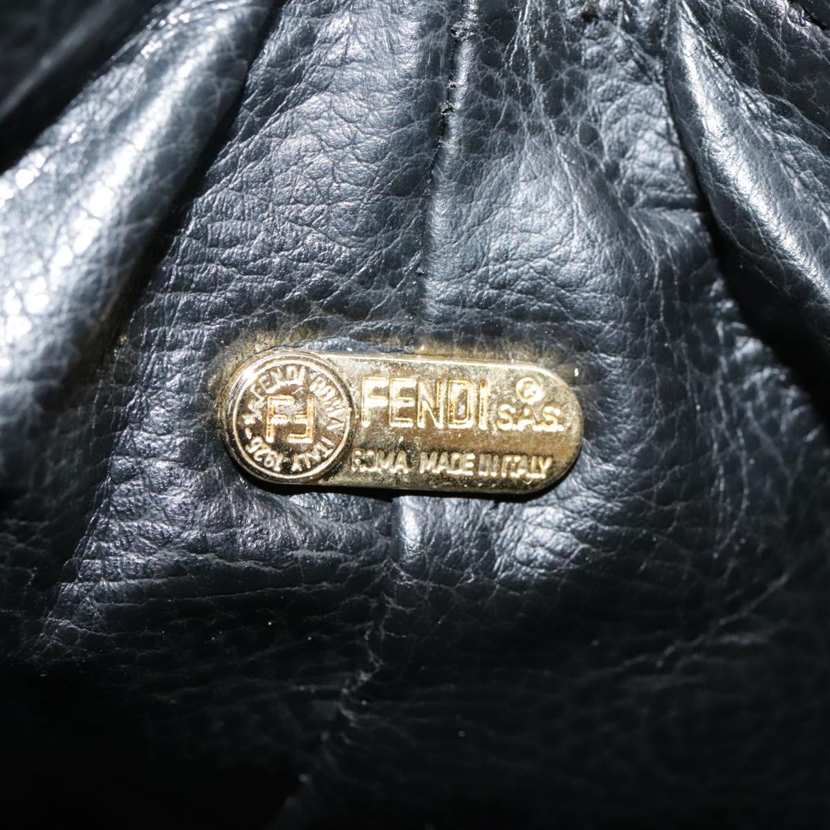 FENDI Zucca Canvas Pouch Brown Black goldki4972
