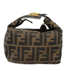 FENDI Zucca Canvas Pouch Brown Black goldki4972