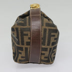 FENDI Zucca Canvas Pouch Brown Black goldki4972