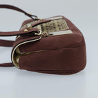 FENDI Zucchino Canvas Hand Bag Suede Beige Bordeauxki5026