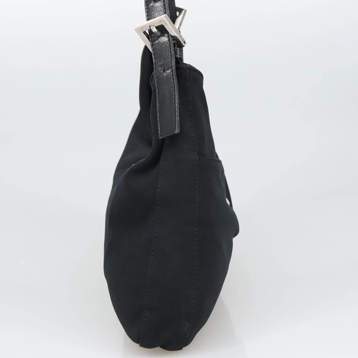 FENDI Mamma Baguette Shoulder Bag Nylon Black Silverki5124