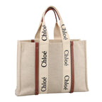 Chloe Tote Bag Canvas Leather Beige Brown ki5211