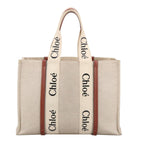 Chloe Tote Bag Canvas Leather Beige Brown ki5211