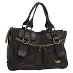 Chloe Bay Hand Bag Leather Brown ki5335