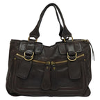Chloe Bay Hand Bag Leather Brown ki5335