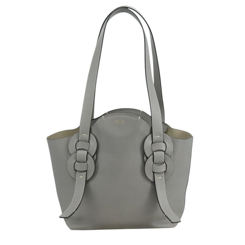 Chloe Darryl Tote Bag Leather Gray Gold ki5336