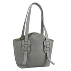 Chloe Darryl Tote Bag Leather Gray Gold ki5336