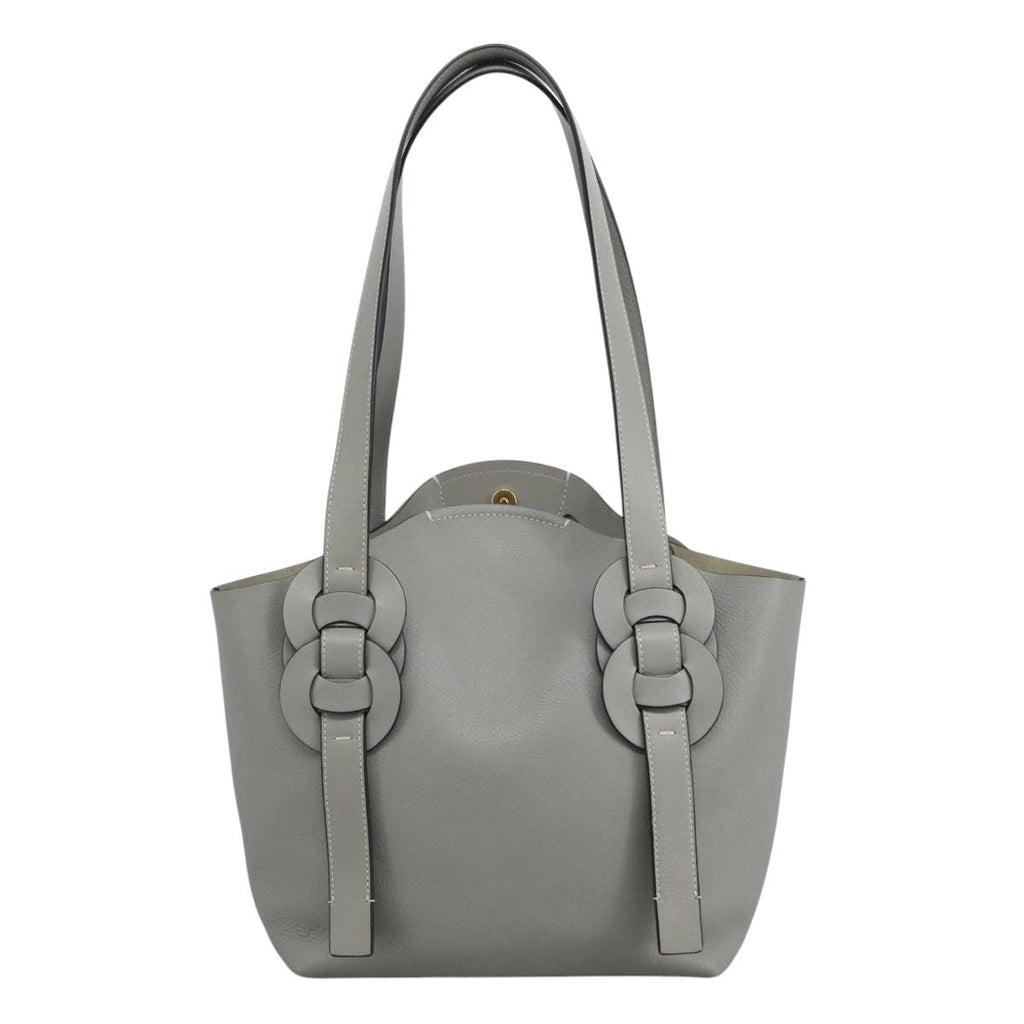 Chloe Darryl Tote Bag Leather Gray Gold ki5336