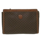 CELINE Macadam Canvas Coin Purse Clutch Bag PVC Leather 2Set Brown  kk159