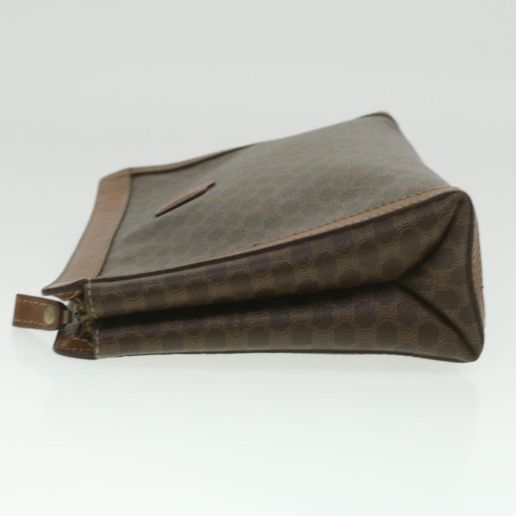 CELINE Macadam Canvas Coin Purse Clutch Bag PVC Leather 2Set Brown  kk159