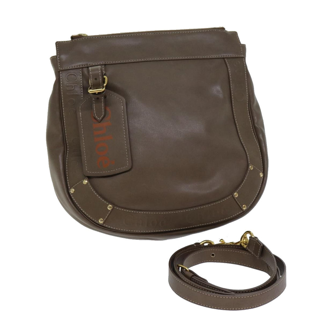Chloe Shoulder Bag Leather Brown kk255