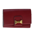 Chloe Key Case Wallet Leather Red Gold kk359