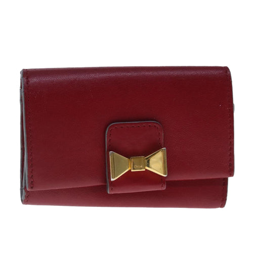 Chloe Key Case Wallet Leather Red Gold kk359