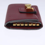 Chloe Key Case Wallet Leather Red Gold kk359