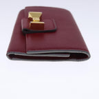 Chloe Key Case Wallet Leather Red Gold kk359