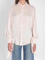Balenciaga Women Silk Shirt With Knotted Cuffs