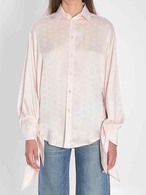 Balenciaga Women Silk Shirt With Knotted Cuffs