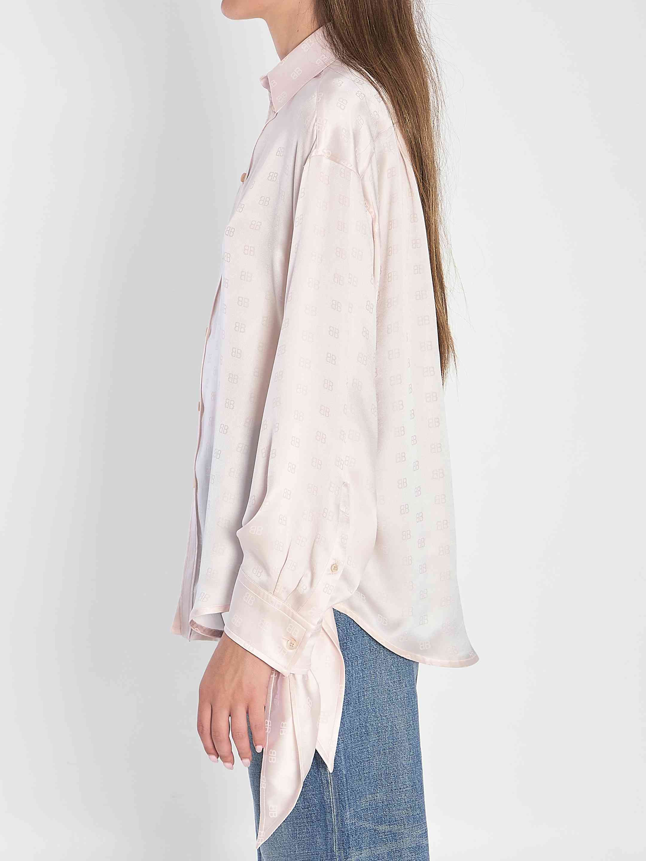 Balenciaga Women Silk Shirt With Knotted Cuffs