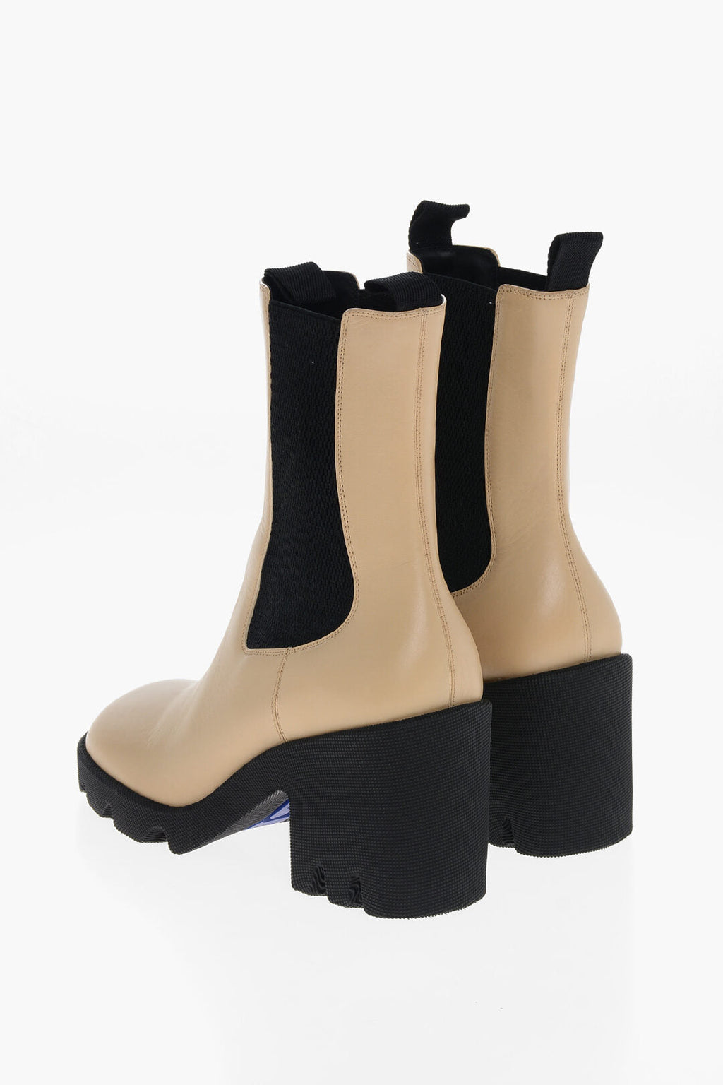 Burberry Leather Chelsea Booties with Carrion Sole 8cm