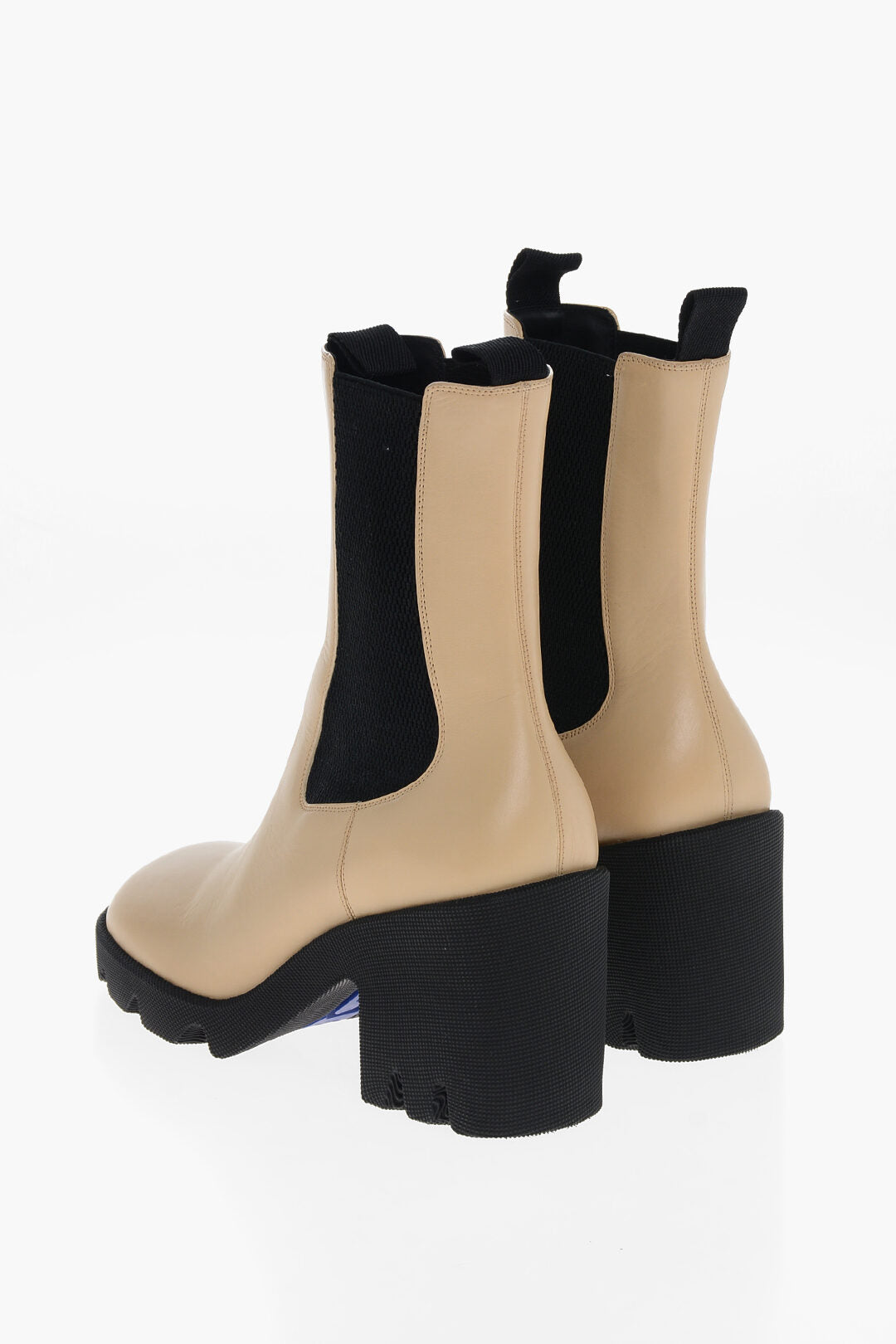 Burberry Leather Chelsea Booties with Carrion Sole 8cm