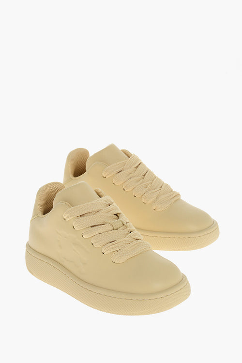 Burberry Leather Sneakers with Maxi Laces and Logoed Sole