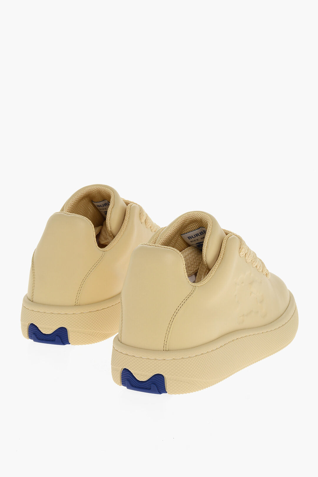 Burberry Leather Sneakers with Maxi Laces and Logoed Sole