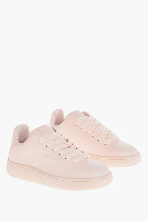 Burberry Leather Sneakers with Maxi Laces and Logoed Sole