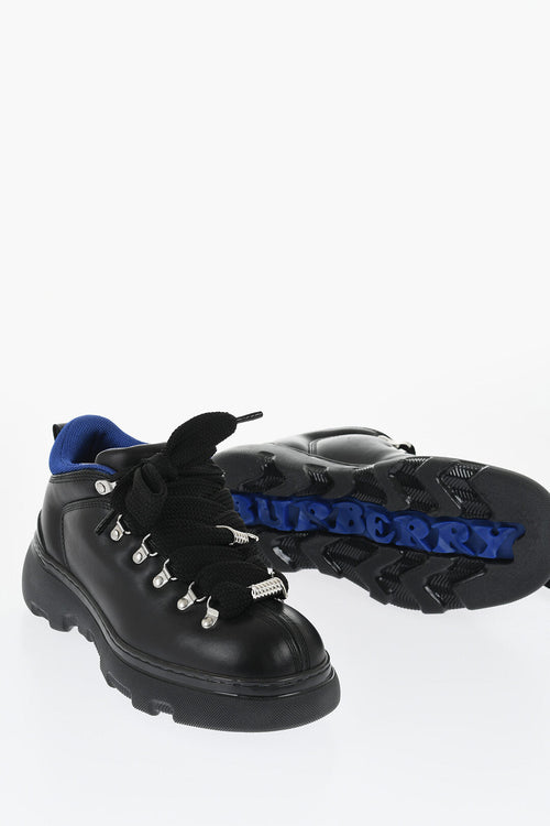 Burberry Leather Solid Color Hiking Booties