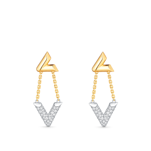 Louis Vuitton VOLT GOLD DIAMOND DROP EARRINGS