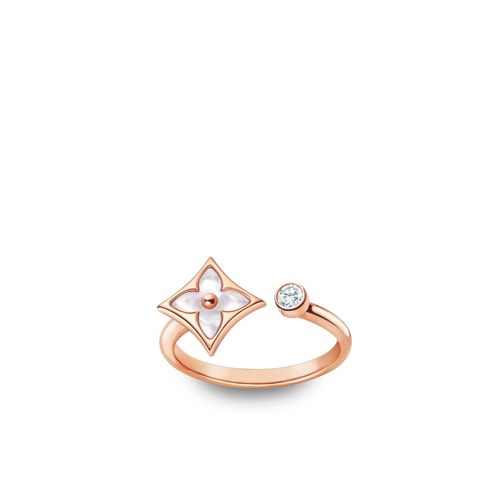 Louis Vuitton STAR 1 DIAMOND MOP PINK GOLD RING