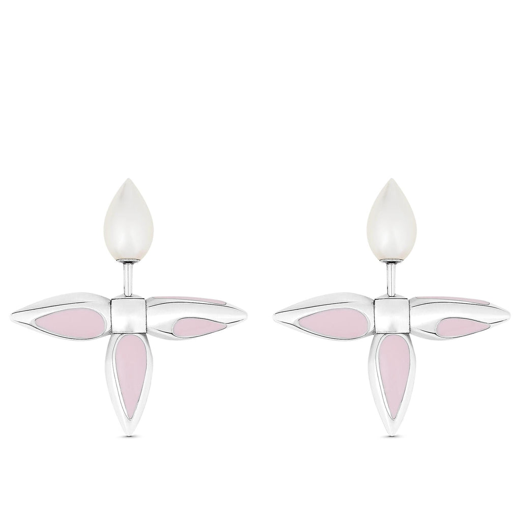 Louis Vuitton LOUISETTE EARRINGS PINK MOP SILVER EARRINGS