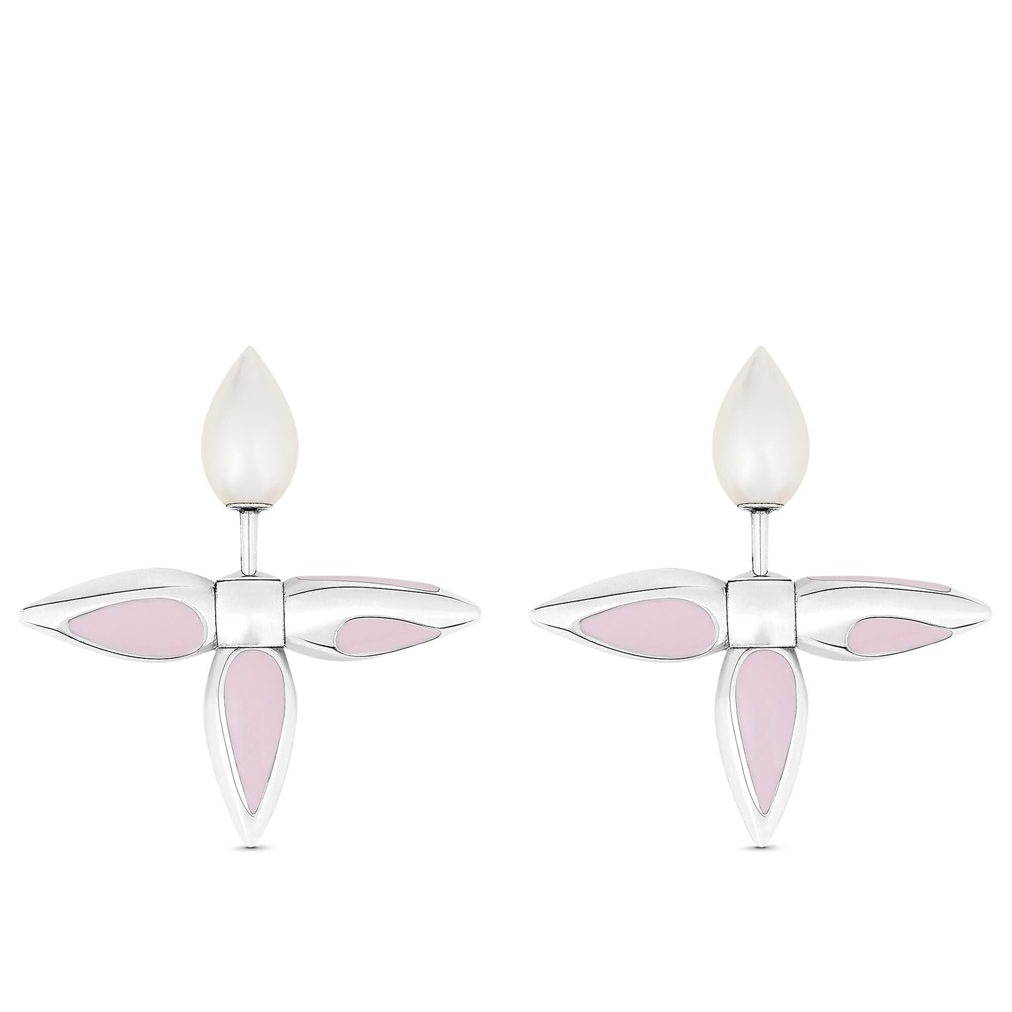 Louis Vuitton LOUISETTE EARRINGS PINK MOP SILVER EARRINGS