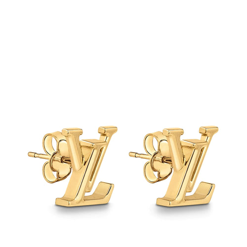Louis Vuitton LOGO GOLD STUD EARRINGS