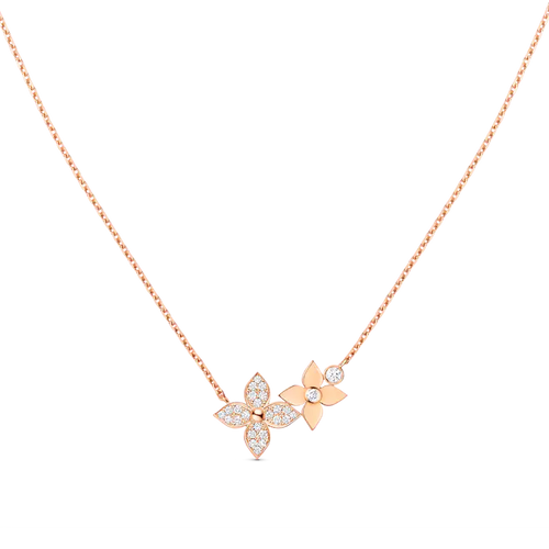 Louis Vuitton STAR BLOSSOM NECKLACE PINK GOLD DIAMONDS