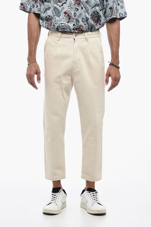 Fendi Low-crotch Cropped Pants with Pleats