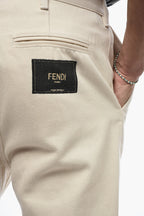 Fendi Low-crotch Cropped Pants with Pleats