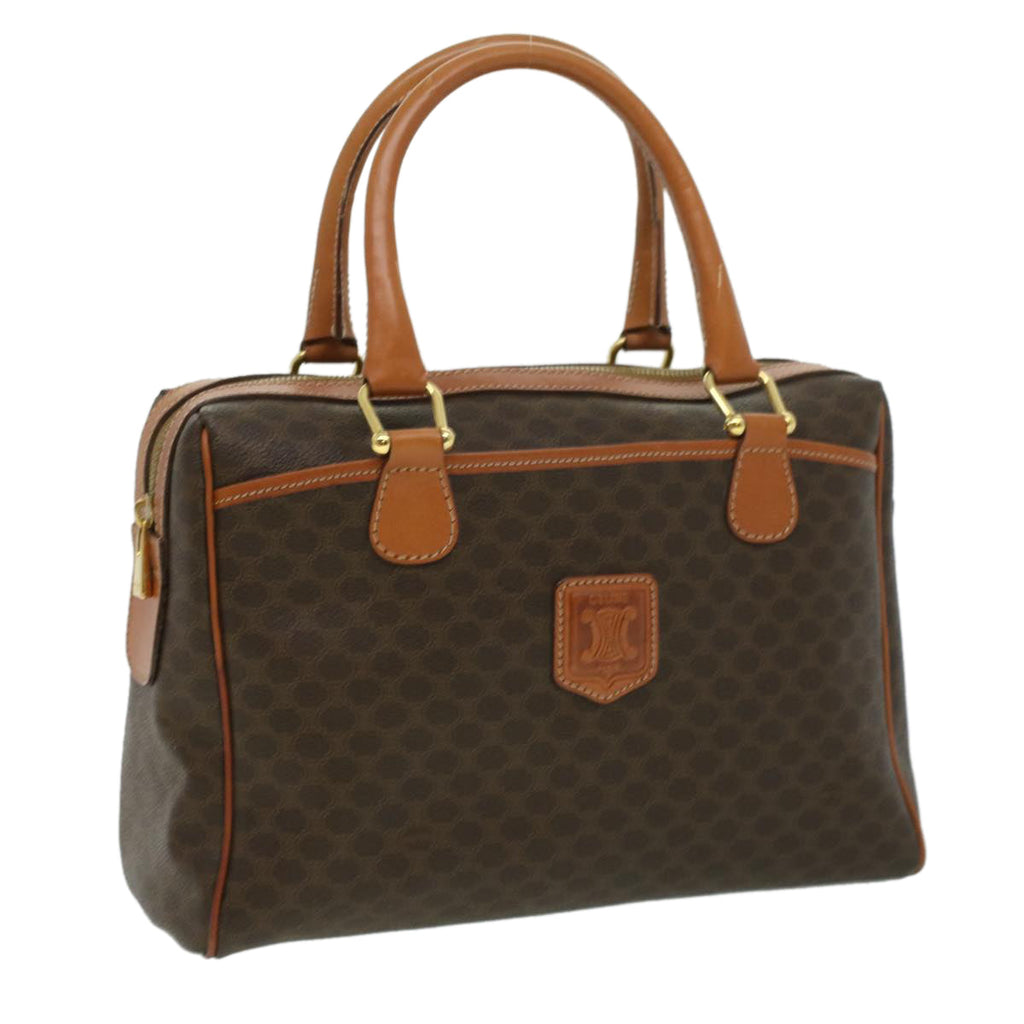 CELINE Macadam Canvas Hand Bag PVC Leather Brown  lt678