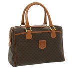 CELINE Macadam Canvas Hand Bag PVC Leather Brown  lt678