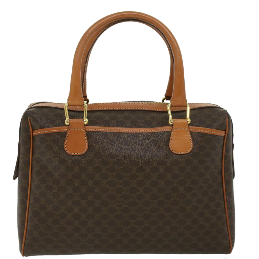 CELINE Macadam Canvas Hand Bag PVC Leather Brown  lt678