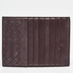 BOTTEGA VENETA Dark Burgundy Intrecciato Leather Card Holder