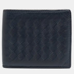 BOTTEGA VENETA Blue Intrecciato Leather Bifold Wallet