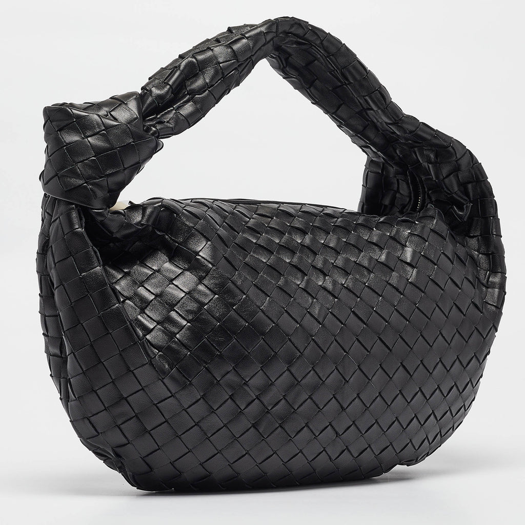 BOTTEGA VENETA Black Intrecciato Leather Small Jodie Hobo