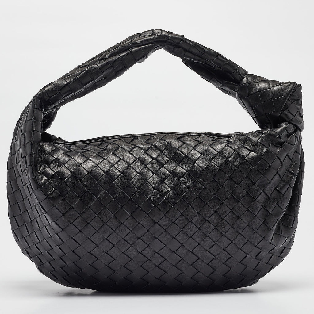 BOTTEGA VENETA Black Intrecciato Leather Small Jodie Hobo