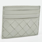 BOTTEGA VENETA Light Grey Intrecciato Leather Card Holder