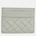 BOTTEGA VENETA Light Grey Intrecciato Leather Card Holder