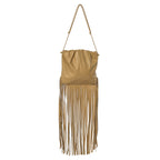 Bottega Veneta Beige Leather Fringe Pouch Hobo
