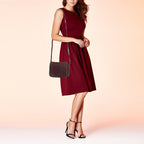 BOTTEGA VENETA Burgundy Intrecciato Leather Flap Crossbody Bag