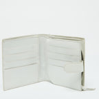 BOTTEGA VENETA Off White Intrecciato Leather Compact Wallet